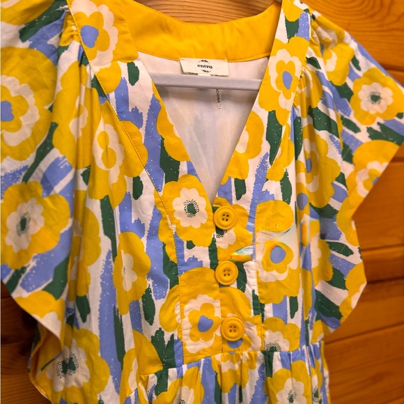 Entro Yellow and Blue Floral Midi Dress - Picture 3 of 8